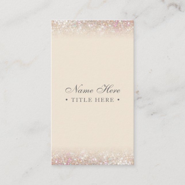 Cartão de visita vertical Dourado Pastel na moda (Frente)