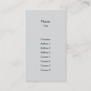 Cartão De Visita Vertical liso cinzento - negócio