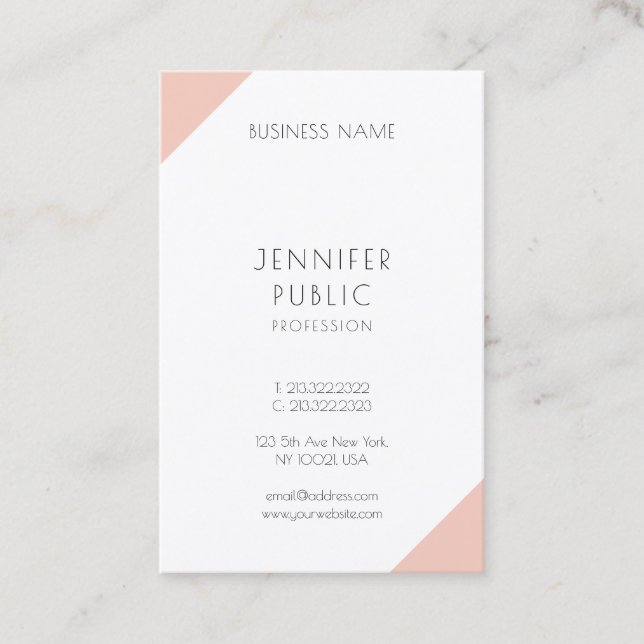 Cartão De Visita Vertical Mínima Modelo Moderna Elegante (Frente)