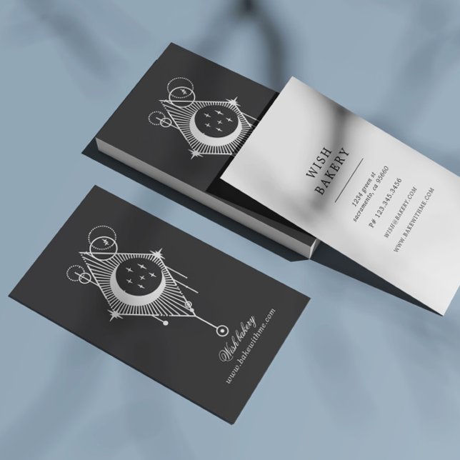 Cartão De Visita Vertical Mística Celestial Elegante (Criador carregado)