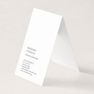 Cartão De Visita Vertical Preto Branco Minimalista Simples Moderno