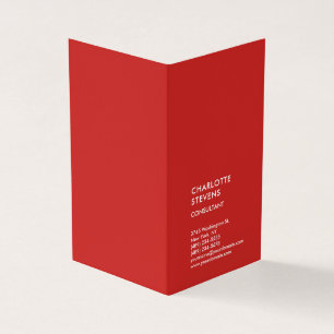 Cartão De Visita Vertical Red Trendent Minimalista Elegante Simples