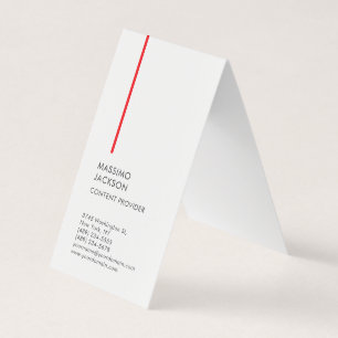 Cartão De Visita Vertical Simples Preto Branco Vermelho Minimalista