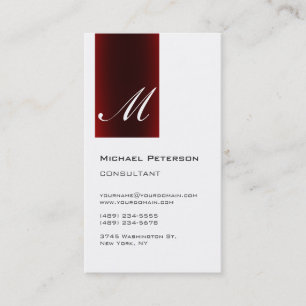 Cartão de visita Vertical - Stripe Branco Monogram