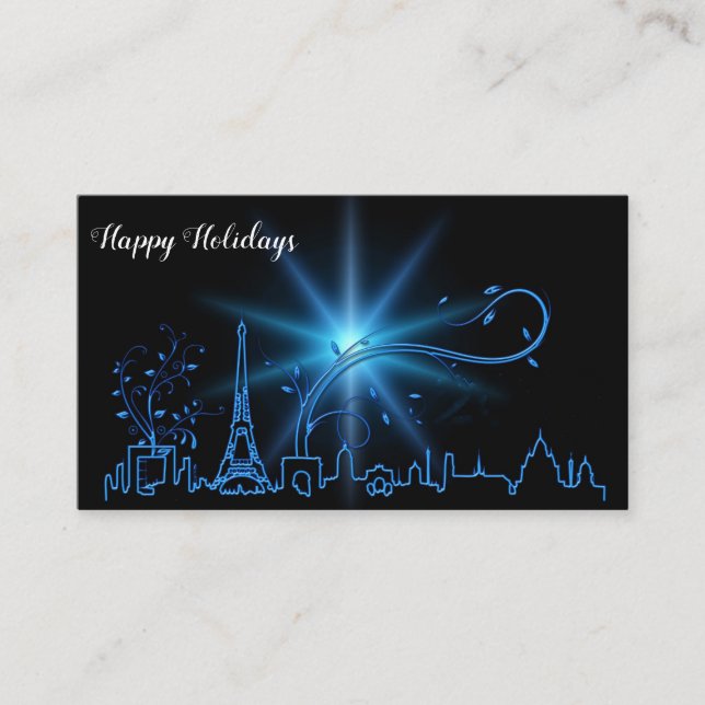 Cartão De Visita Véspera de Ano Novo em Paris (Frente)
