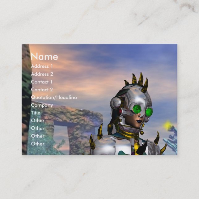 CARTÃO DE VISITA VÉSPERA DE UM CIBORG DO NOVO ANO (Frente)