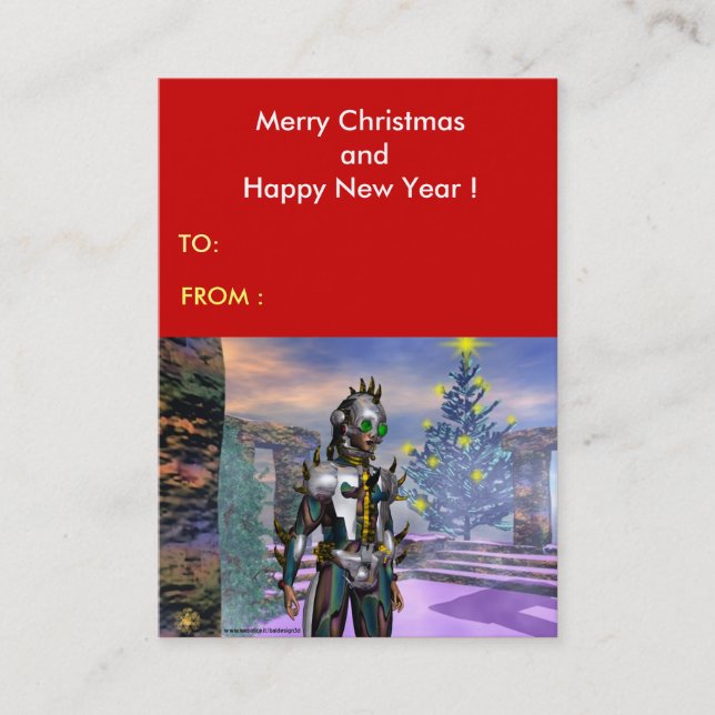 CARTÃO DE VISITA VÉSPERA DE UM CIBORG DO NOVO ANO (Frente)