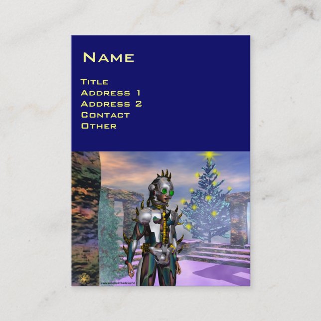 CARTÃO DE VISITA VÉSPERA DE UM CIBORG DO NOVO ANO (Frente)