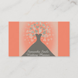 Cartão De Visita Vestido de Casamento Elegante com Planner de Casam