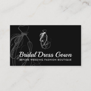 Cartão De Visita Vestido de Noiva Preto para Casamento