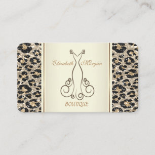 Cartão De Visita Vestido feminino moderno com estampa de leopardo g