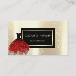 Cartão De Visita Vestido Glamouroso Moderno Elegante, com Brilho Bu