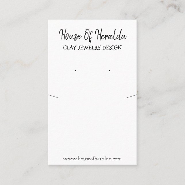 Cartão De Visita Vestígio do colar preto e branco (Frente)