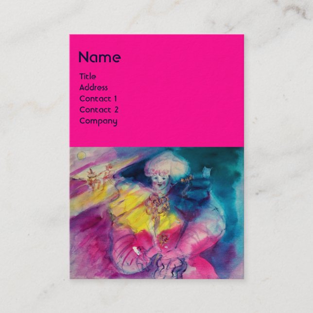 Cartão De Visita VESTUÁRIO COM MONOGRAMA DE OWL E VIOLINA, azul ros (Frente)