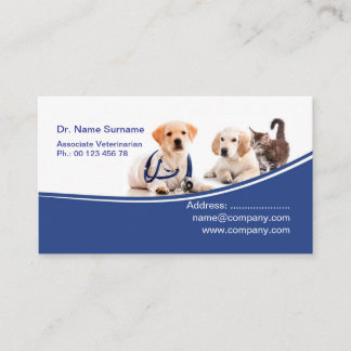 Cartão De Visita Vet Business Card for Veterinary Clinic 