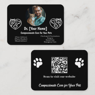 Cartão de visita Veterinária Personalizável com Fo