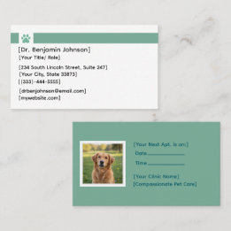 Cartão De Visita Veterinarian Appointment Card | Photo Template