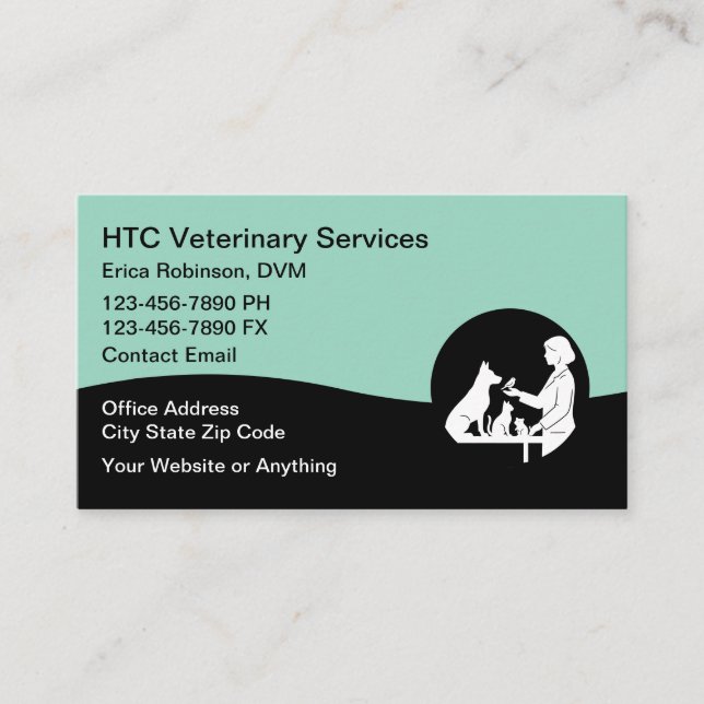 Cartão De Visita Veterinarian Pet Doctor Business Cards (Frente)