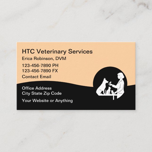 Cartão De Visita Veterinarian Pet Doctor Business Cards (Frente)