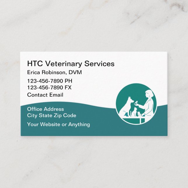 Cartão De Visita Veterinarian Pet Doctor Business Cards (Frente)
