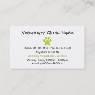 Cartão de visita veterinário