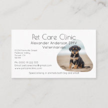 Cartão de Visita Veterinário com Foto de Cachorro