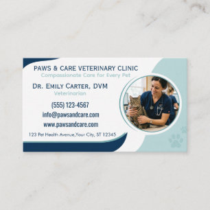 Cartão de Visita Veterinário com Foto Personalizad