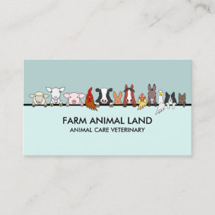 Cartão De Visita Veterinário de Animais de Criador