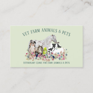 Cartão De Visita Veterinário de Animais Mistos