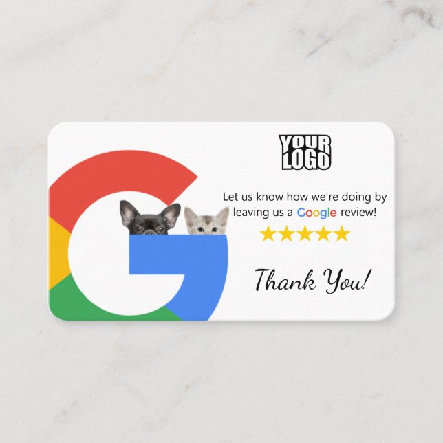 Cartão De Visita Veterinário Google Review Modelo com código QR (Frente)