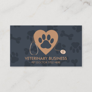 Cartão De Visita Veterinário Pata Médico de Animais de Estimação