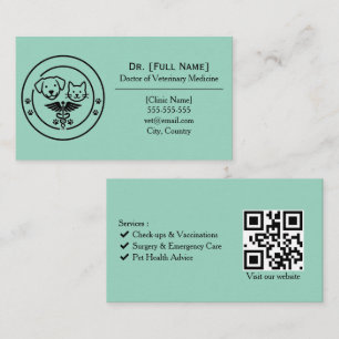 Cartão de Visita Veterinário Personalizado Veter