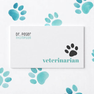 Cartão De Visita veterinário veterinário. animais de estimação/
