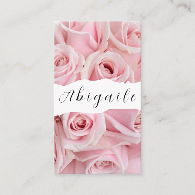 Cartão De Visita Vetor de penas Rosas de vinheta sem costura (Frente)