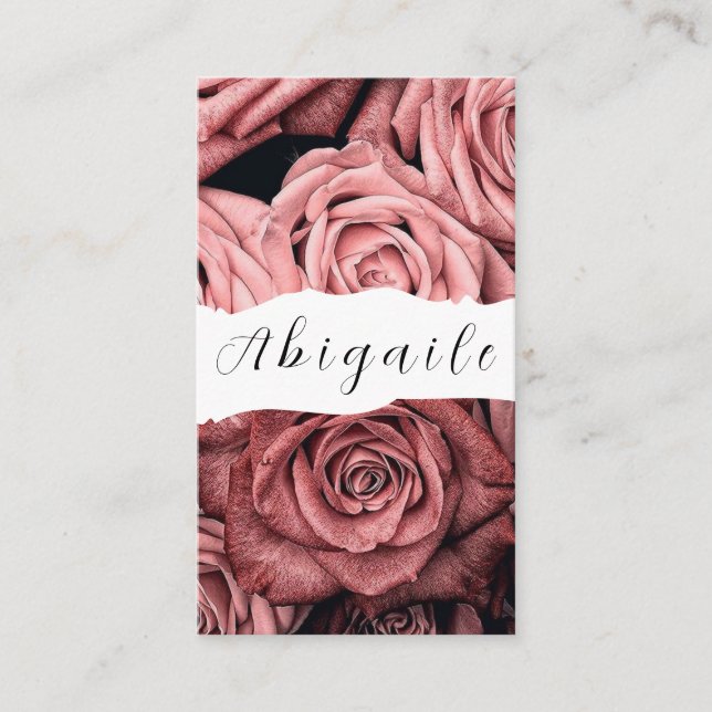 Cartão De Visita Vetor de penas Rosas de vinheta sem costura (Frente)