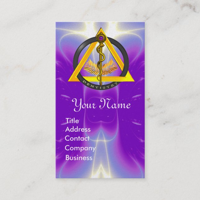 CARTÃO DE VISITA VIA DE ASCLEPIUS DENTISTA MONOGRAMA PEARL (Frente)