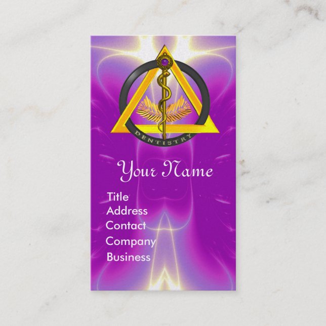 CARTÃO DE VISITA VIA DE ASCLEPIUS DENTISTA MONOGRAMA PEARL (Frente)