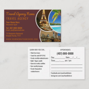 Cartão de visita viagem Agent Modelo