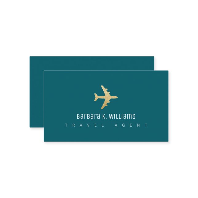 Cartão De Visita Viagem Avião com tenra-cola (Frente/Verso In Situ)