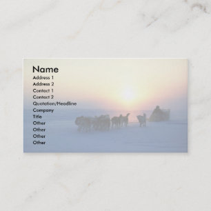 Cartão De Visita Viagem do trenó do cão em 45 graus de Celsius,