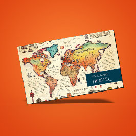 Cartão De Visita Viagem mapa do host vintel antigo estilo retro des