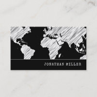 Viagem | Mapa mundial | Preto e branco | Minimalis