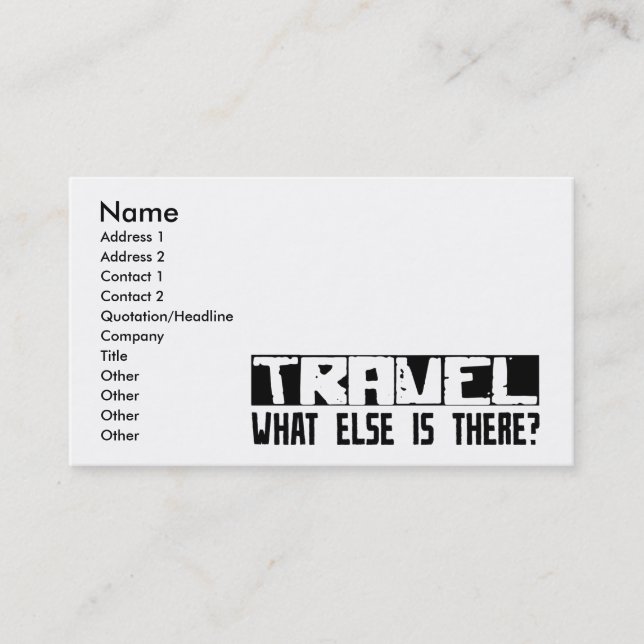 Cartão De Visita Viagem que outro está lá? (Frente)