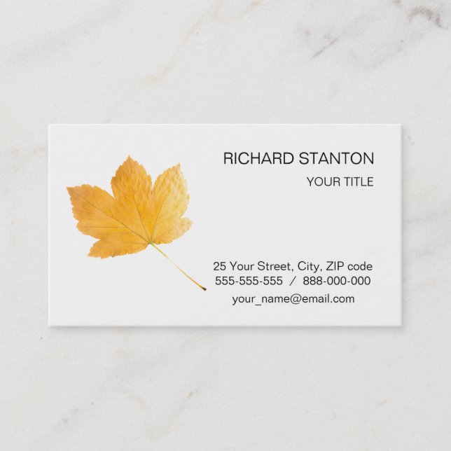 Cartão De Visita Vias do outono (Frente)