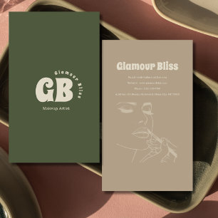 Cartão De Visita Vibrant Green Makeup Artist Salon