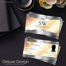 Vibrant Ivory Peach Silver Borders Foto Monograma