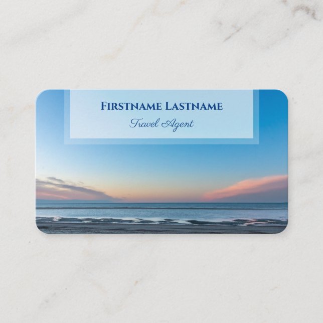 Cartão De Visita Vibrante agente do viagem do sol da praia do céu a (Frente)