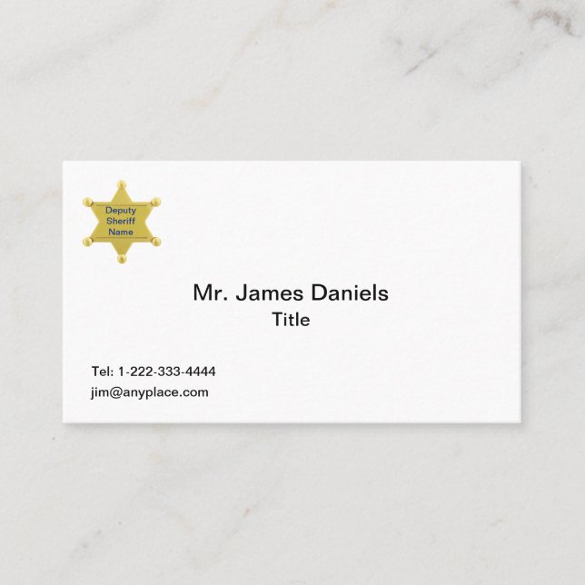 Cartão De Visita Vice-Xerife Personalizado (Frente)