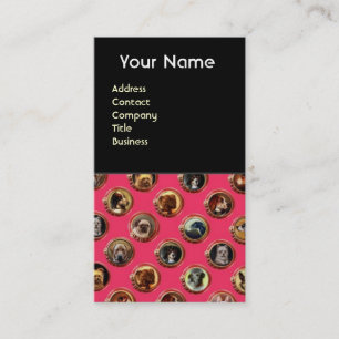 Cartão De Visita VICTORIANOS/RETRATOS DE CÃO DE MINIATURA,Vermelho