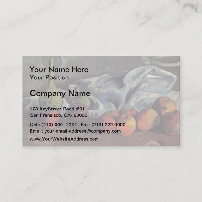 Cartão De Visita Vida de Paul Gauguin-Still com maçãs e o vaso (Frente)